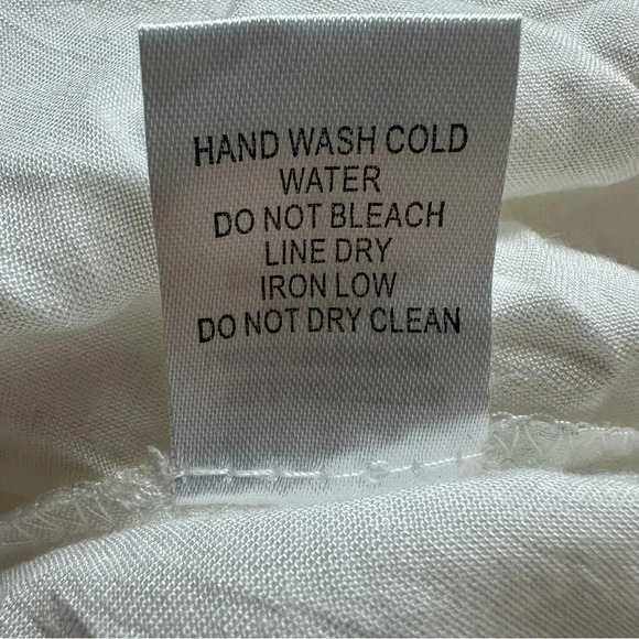 Lightweight Cotton Ivory Ruffle Square Neck Sleeveless Mini Dress Size Large - Picture 8 of 9